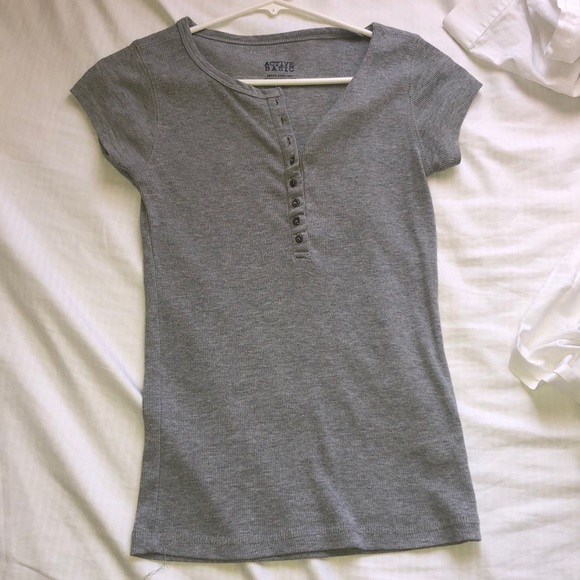 Active Basic Tops - grey ribbed tank